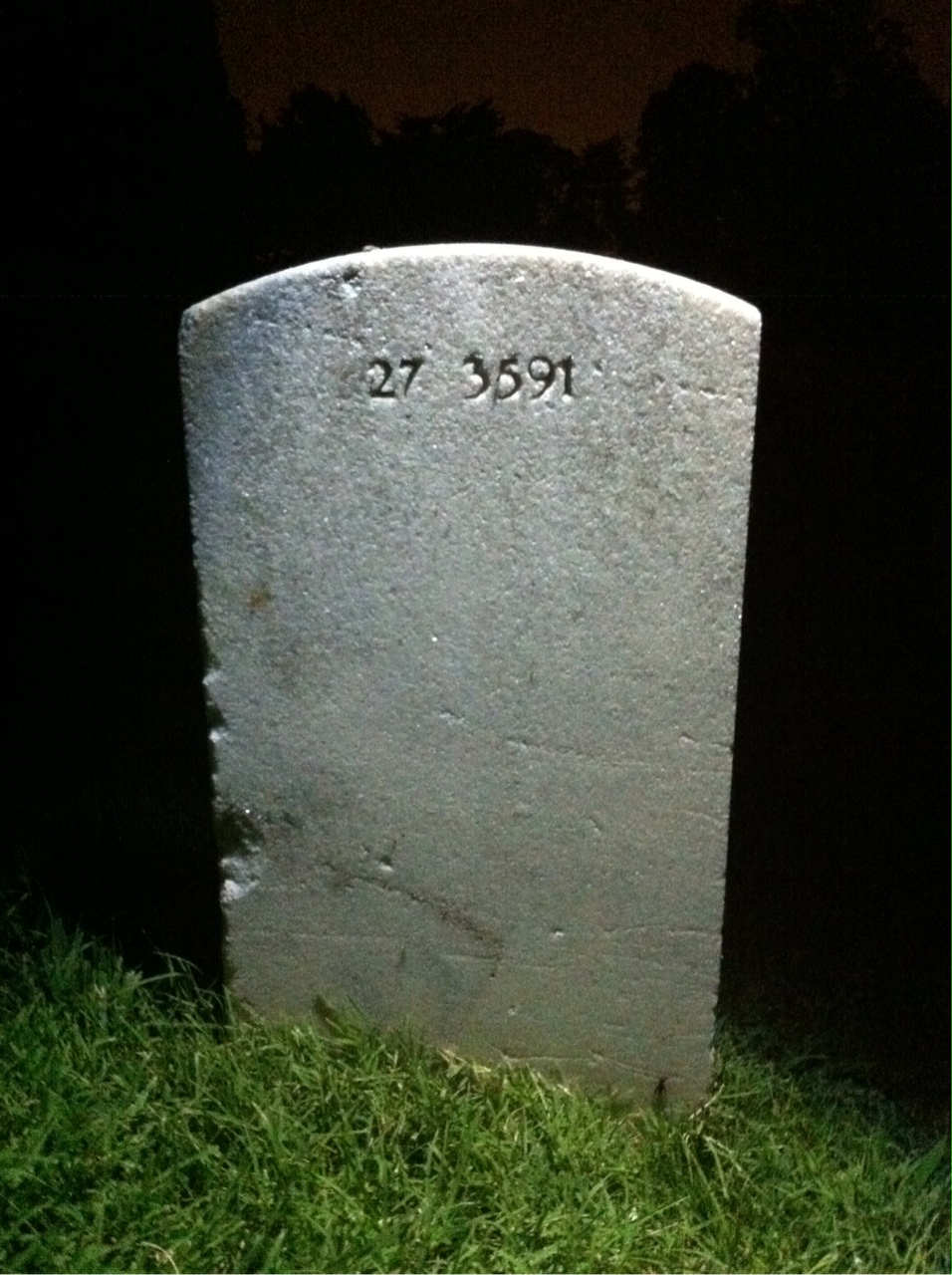 Back of headstone — C Anderson