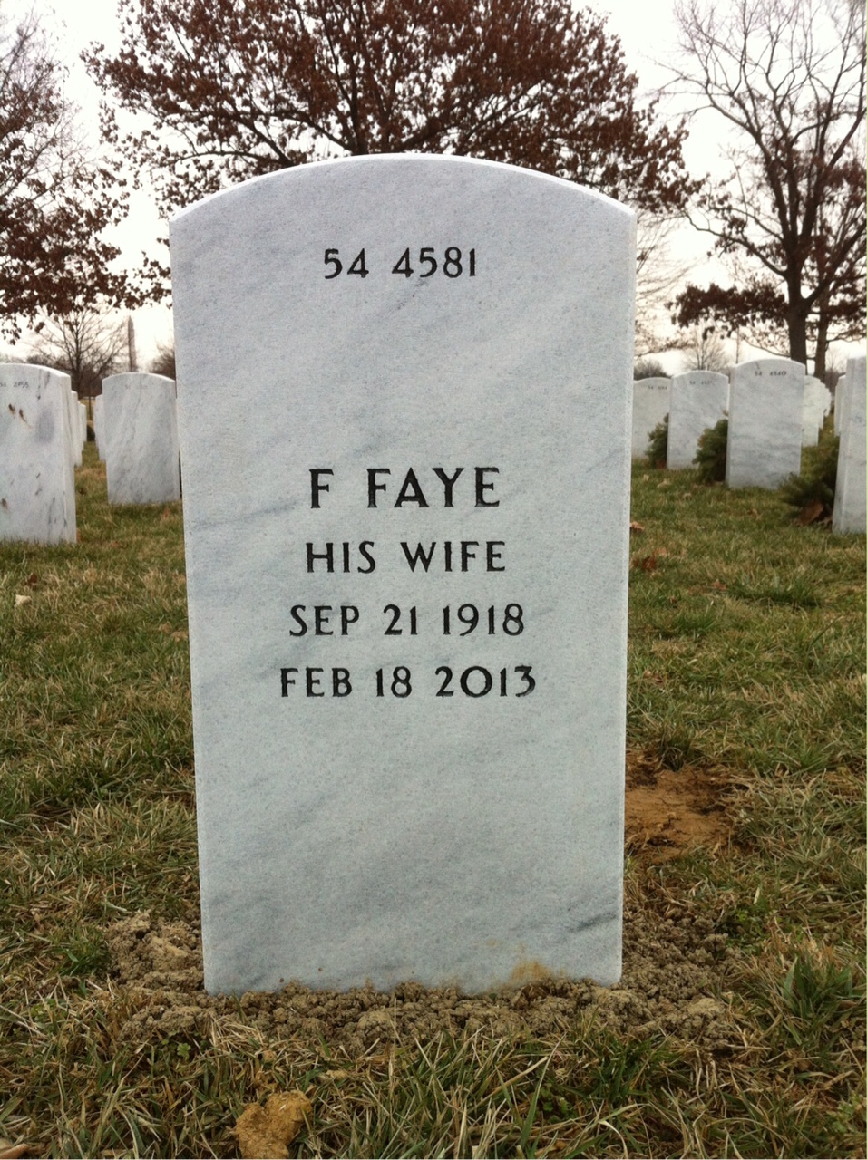 Back of headstone — Wilfred Allen
