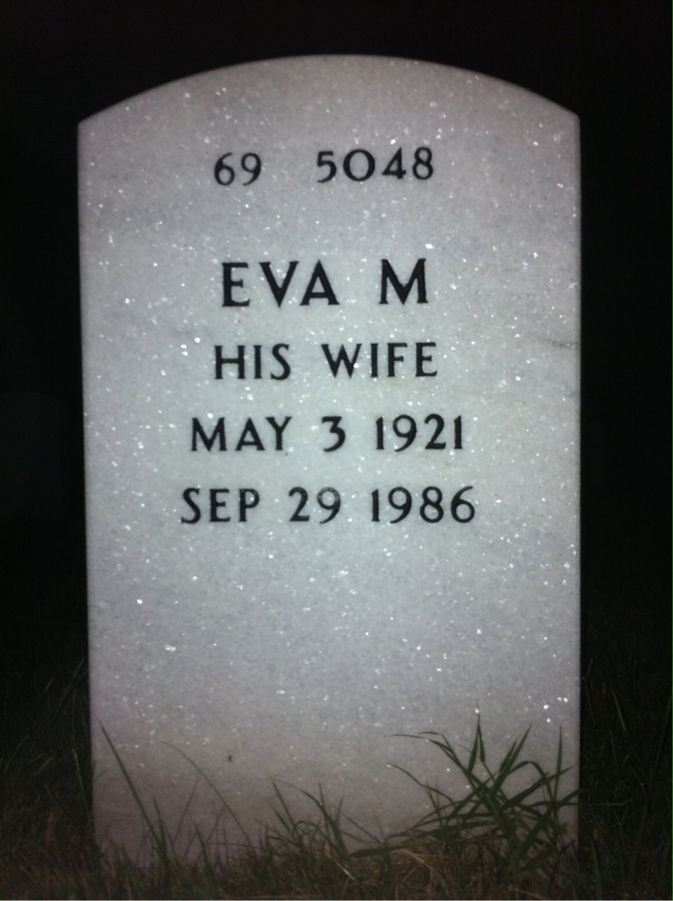 Back of headstone — John Abrams
