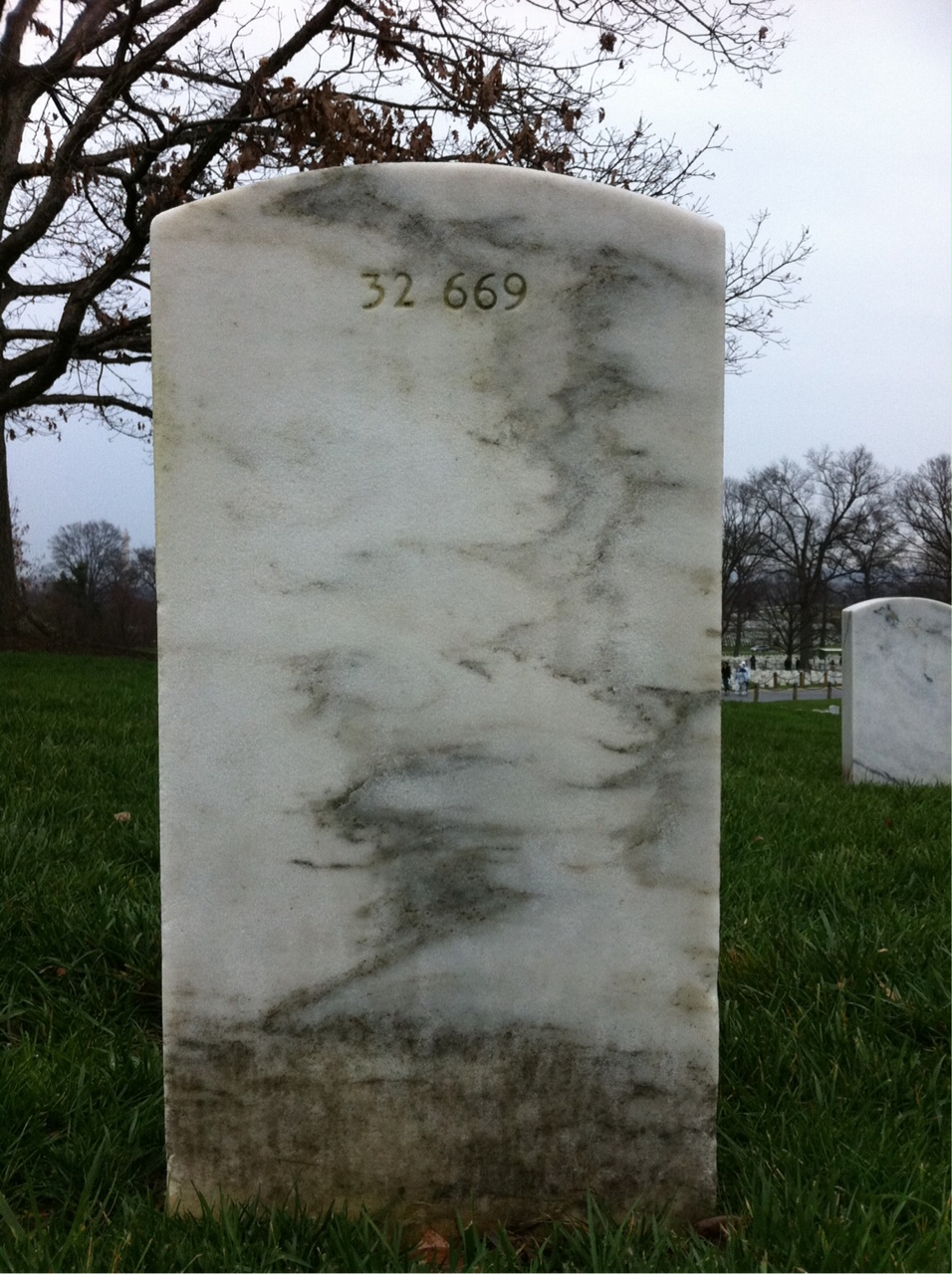 Back of headstone — William Shelby Hall
