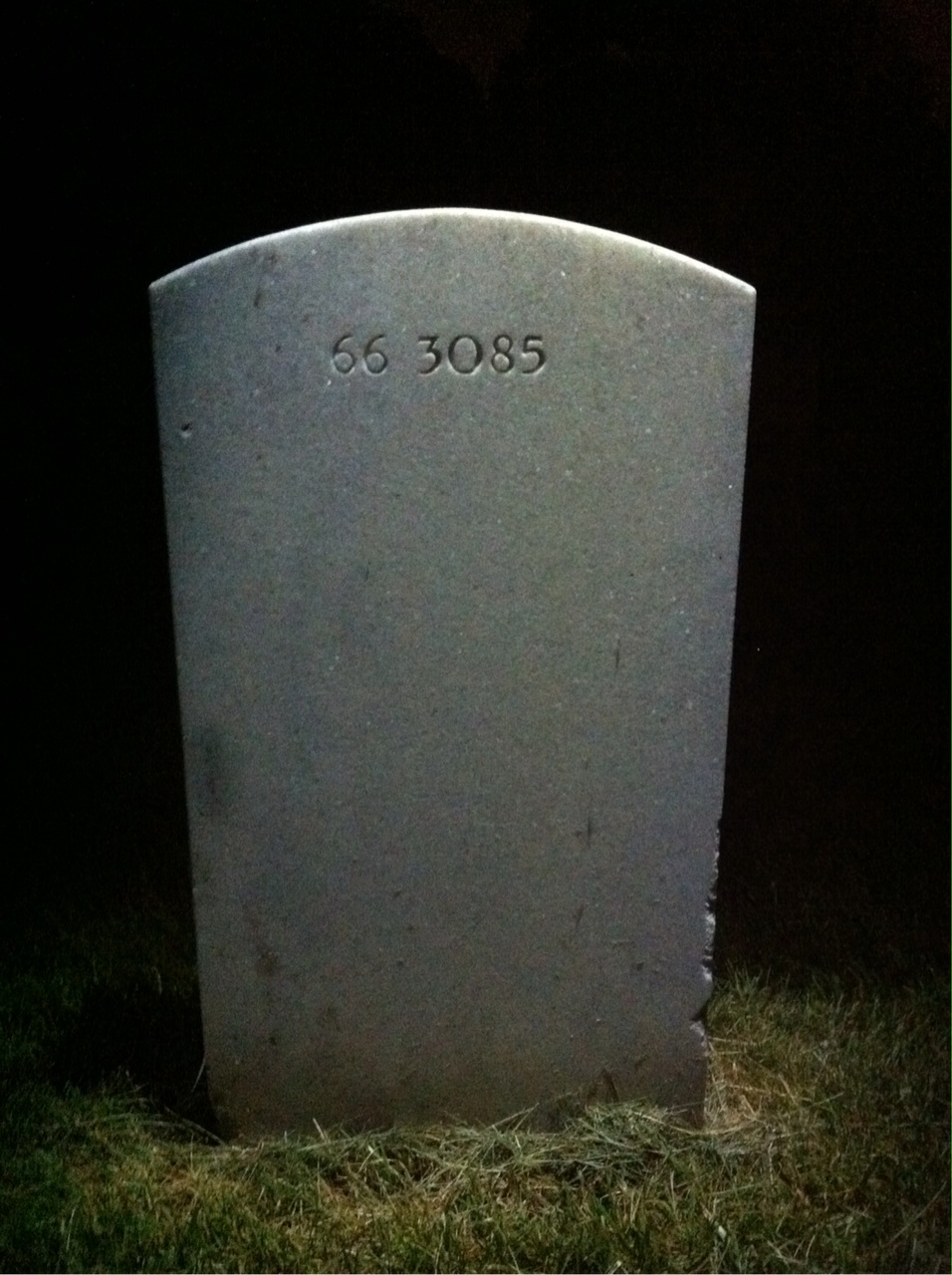 Back of headstone — William Allen Folkers