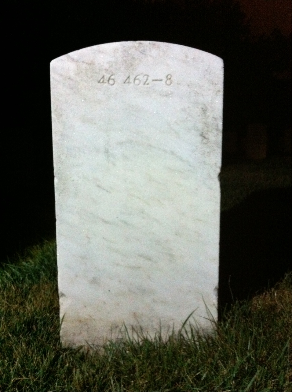Back of headstone — William A Roberts
