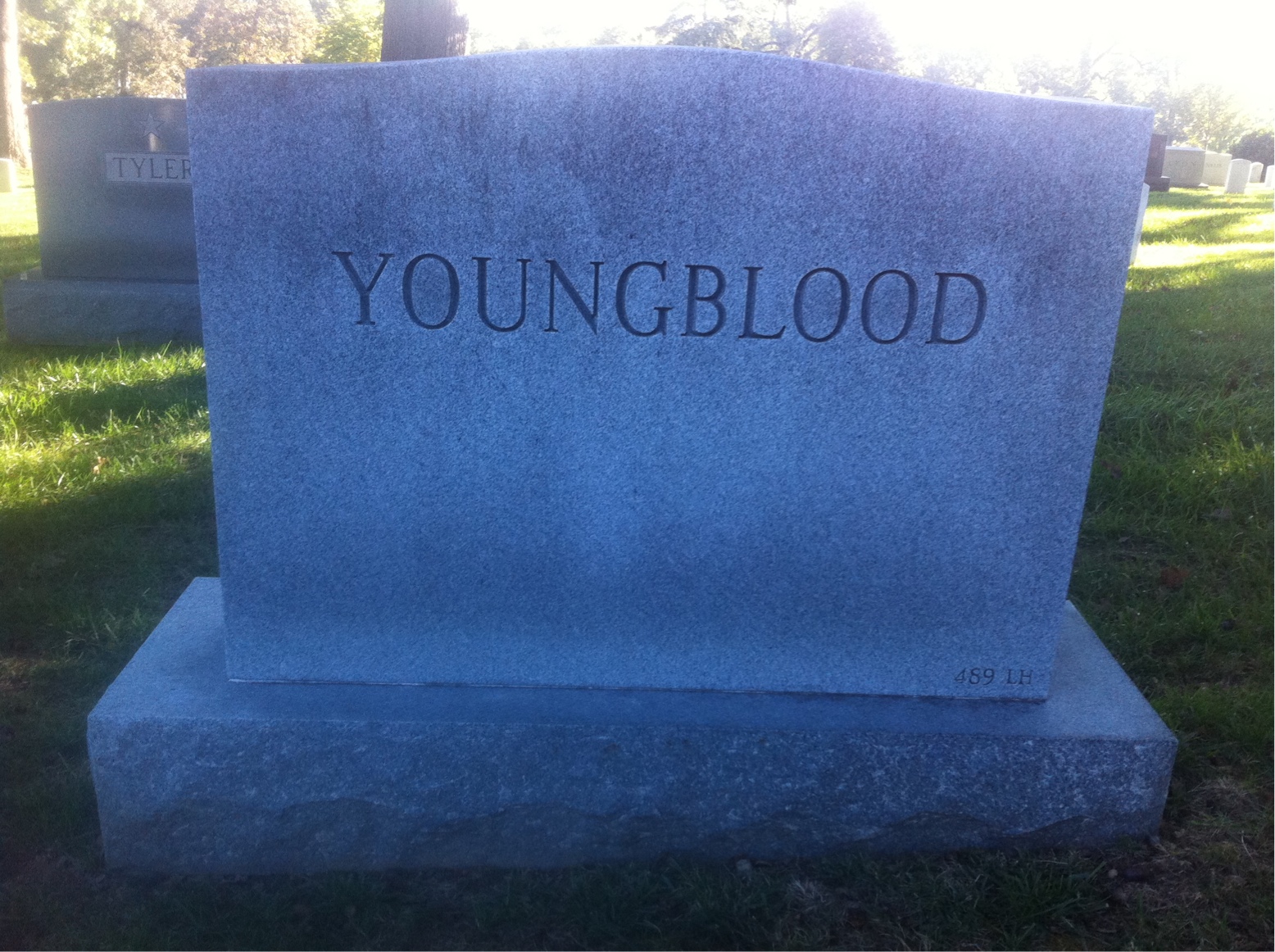 Back of headstone — Curtis Youngblood