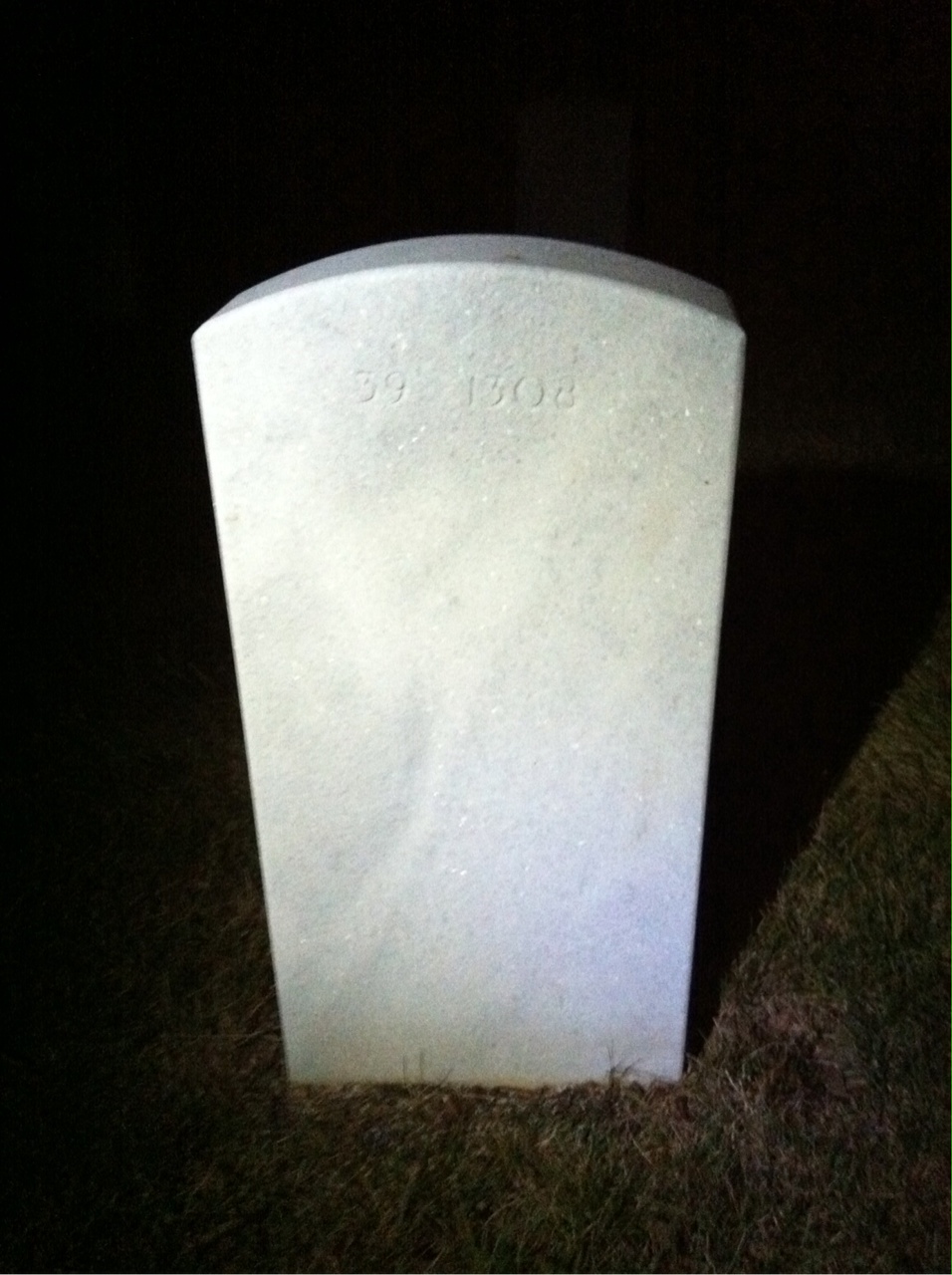 Back of headstone — Garrett Miller