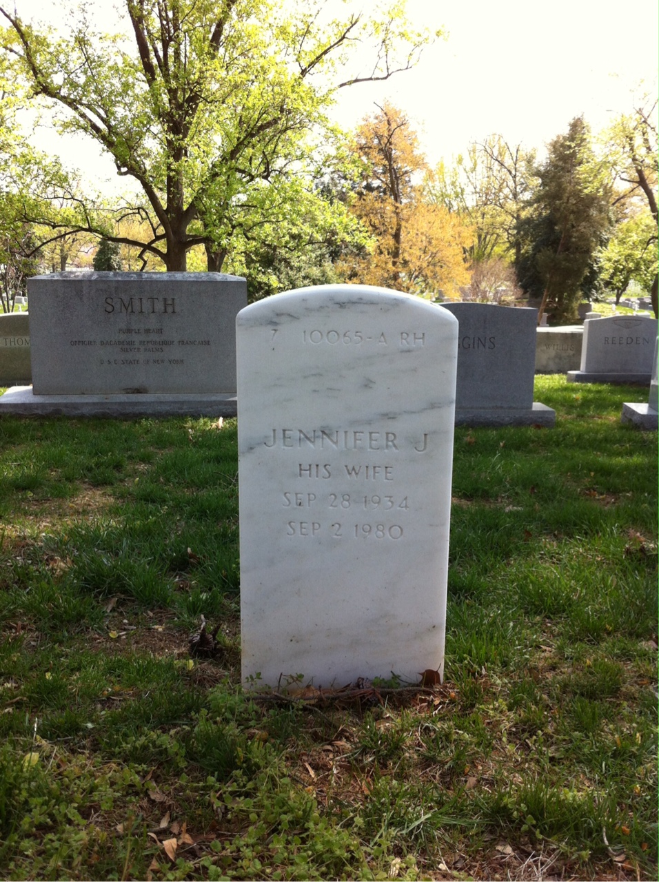 Back of headstone — William J Cowhill