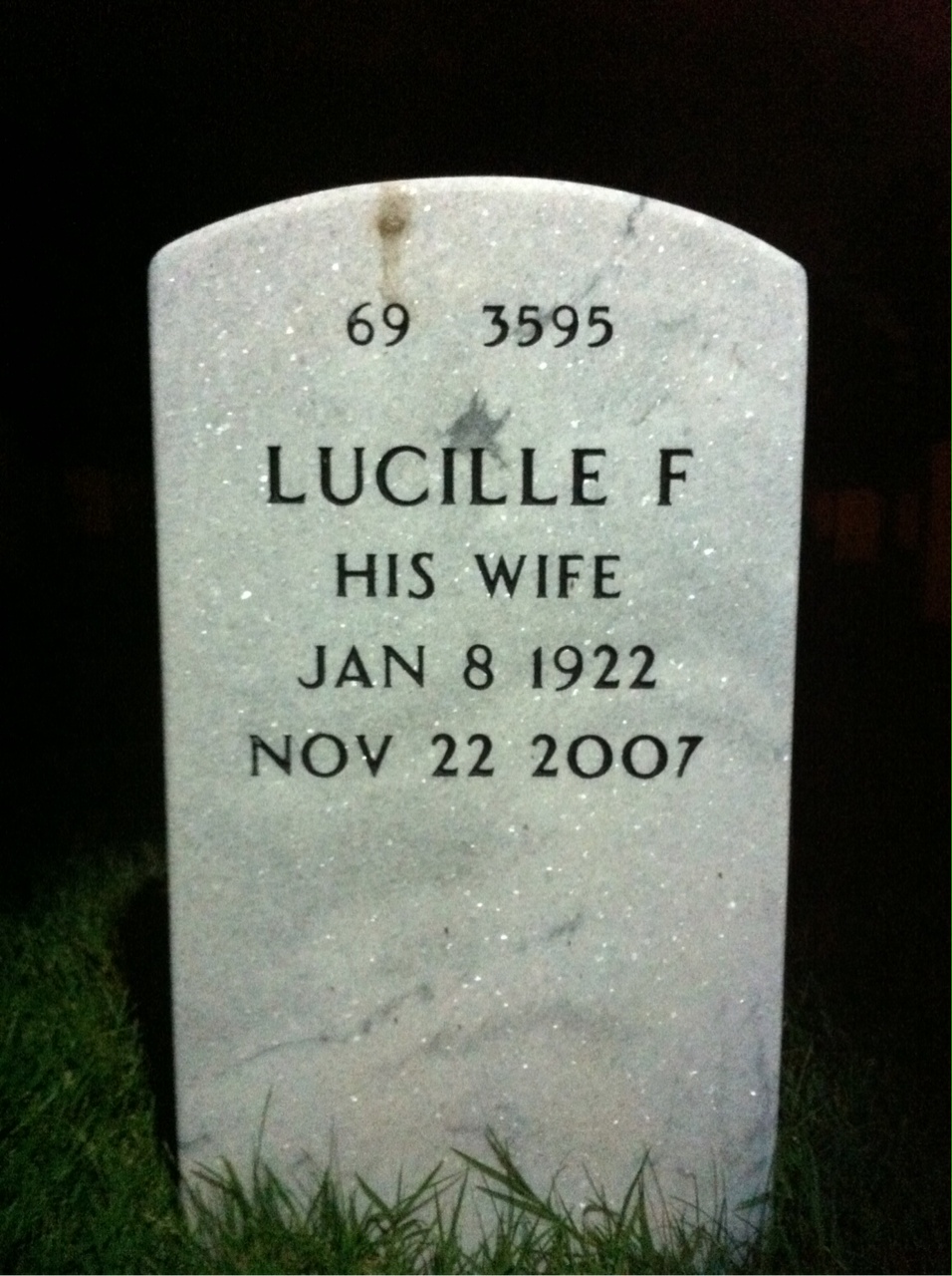 Back of headstone — David Taylor