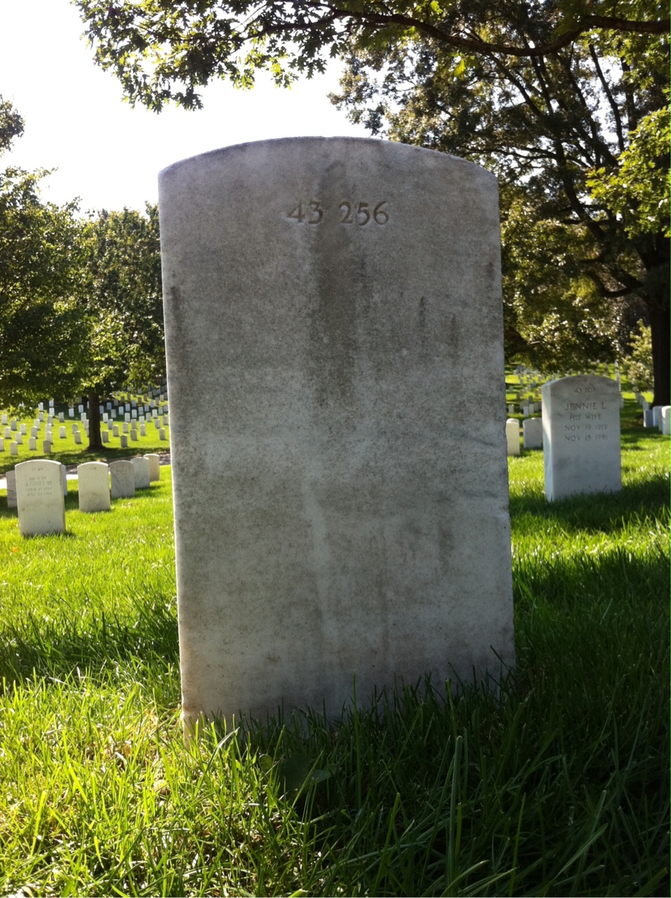 Back of headstone — William Minick