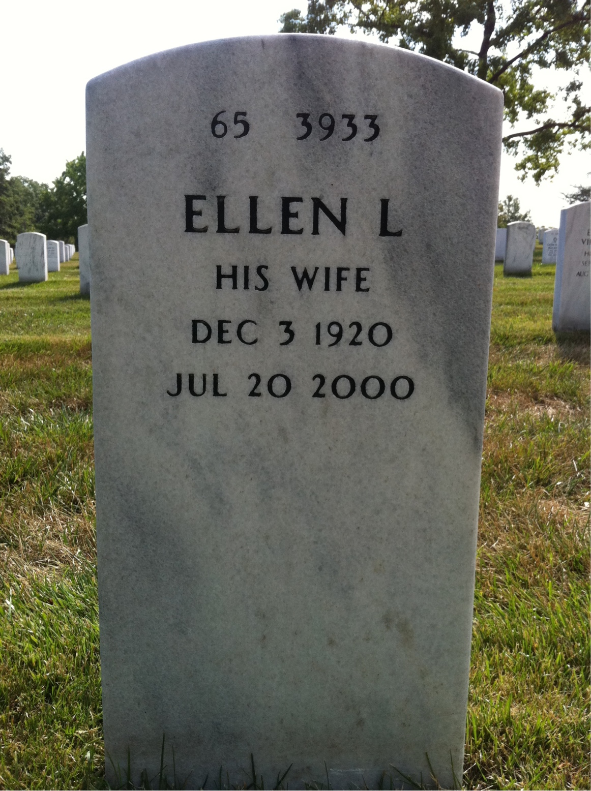 Back of headstone — Marvin Poland