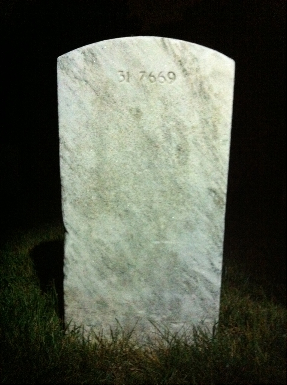 Back of headstone — John Ayer