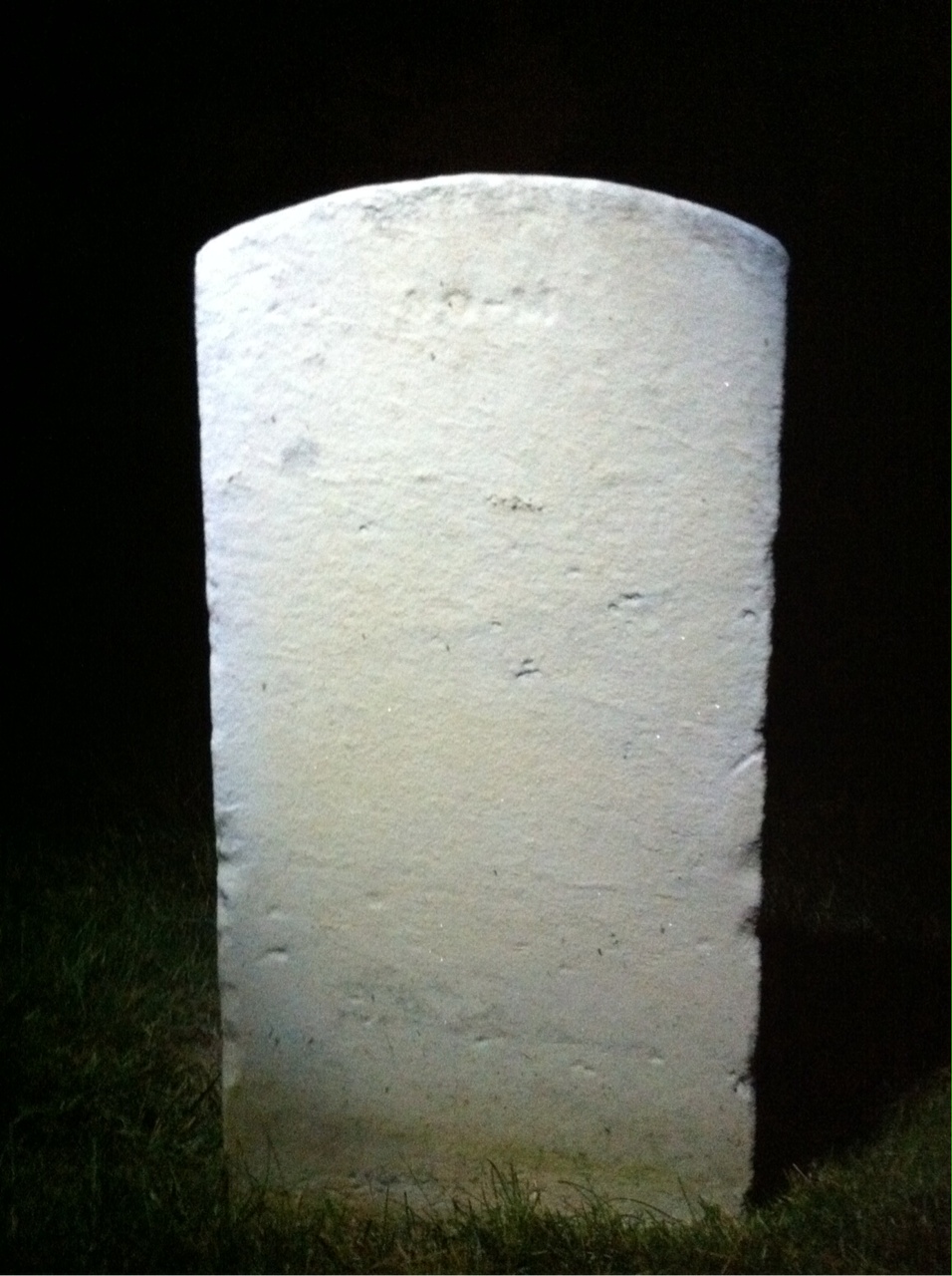 Back of headstone — Thaddeus Mitchell