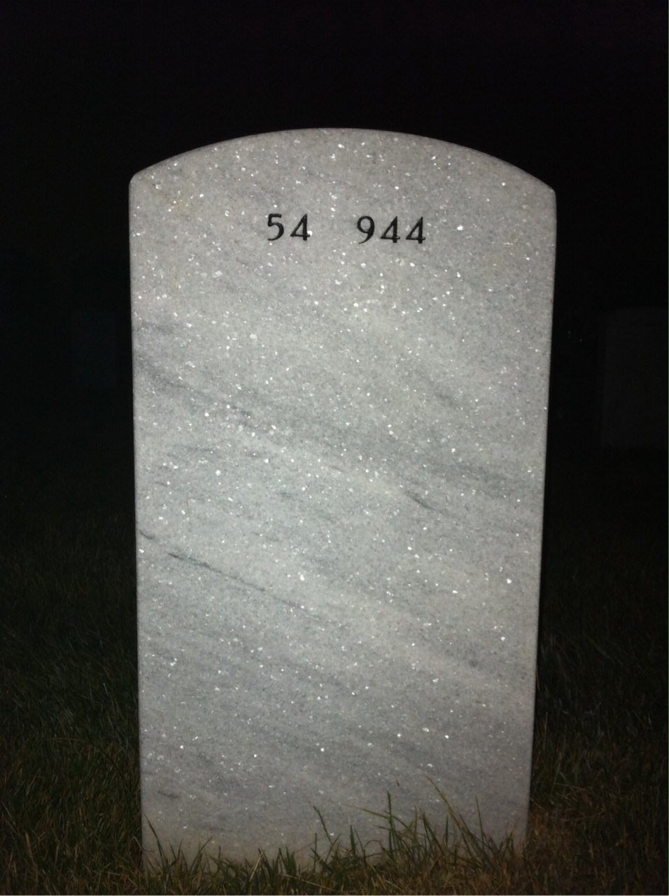 Back of headstone — Grady Whitmore