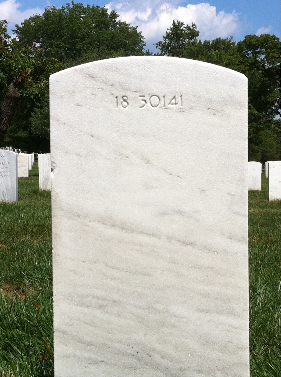 Back of headstone — David Alexander
