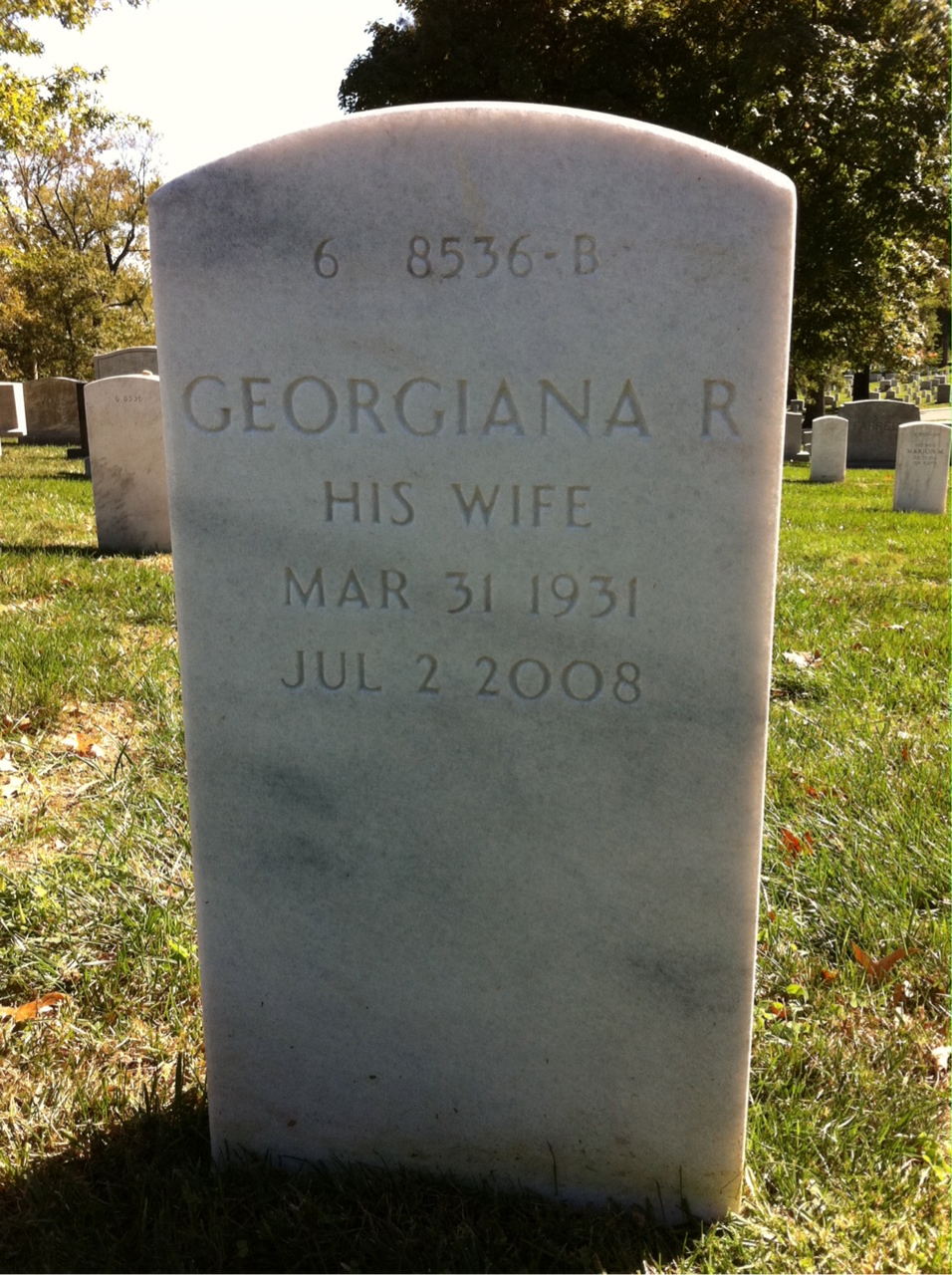 Back of headstone — Ralph Michels