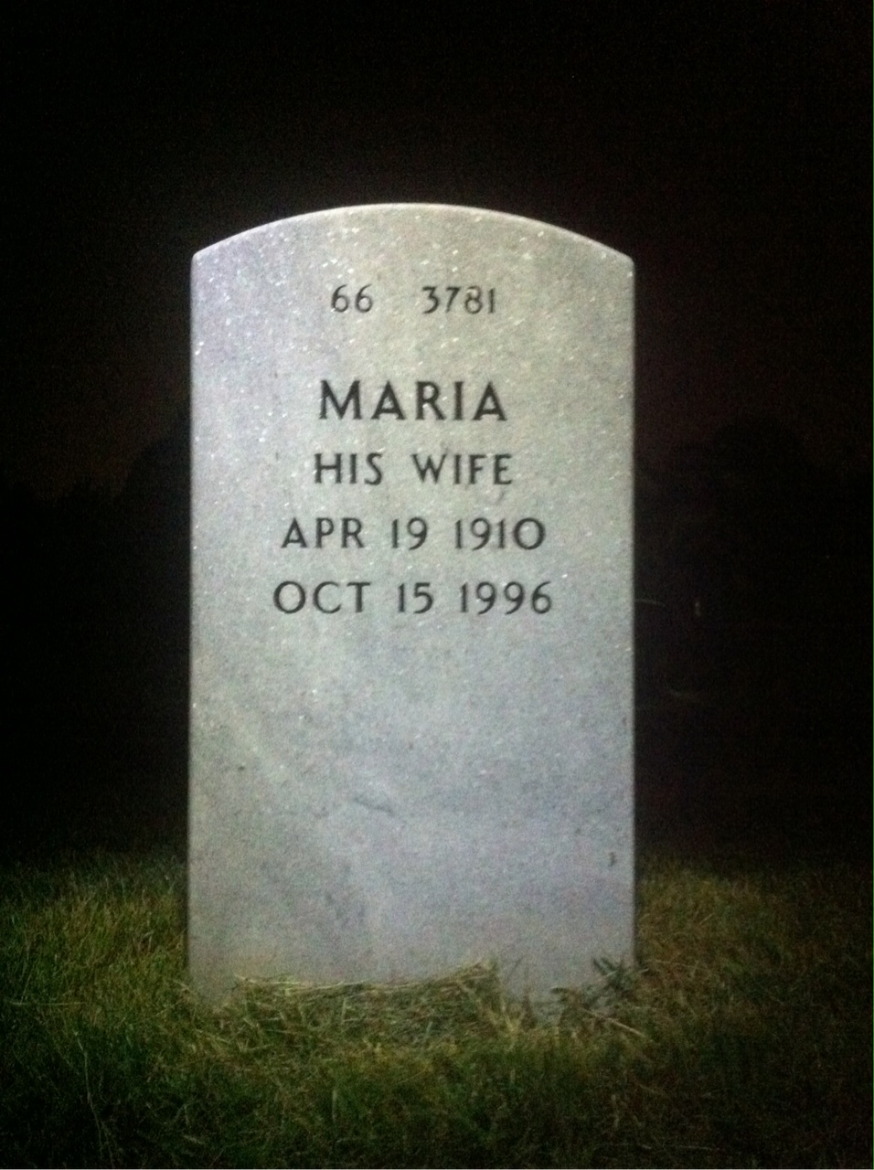 Back of headstone — Martin Bond