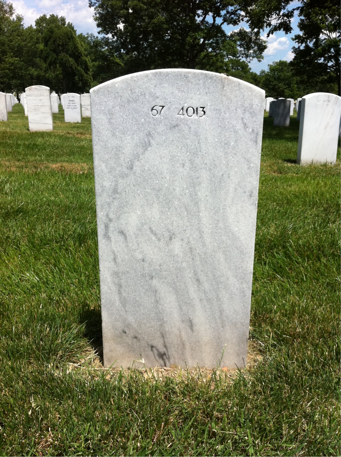 Back of headstone — William F Butler