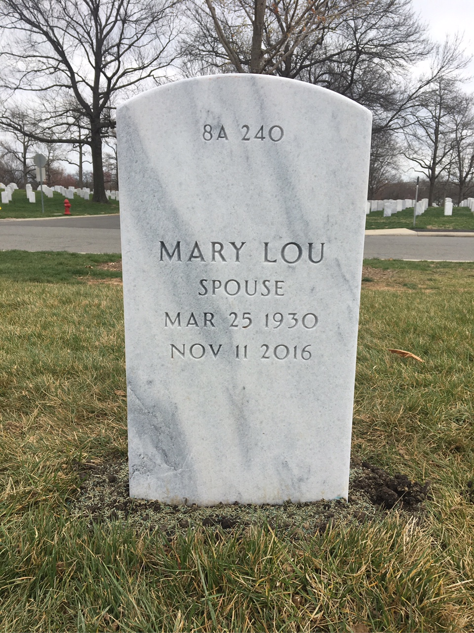 Back of headstone — Arthur Bigelow