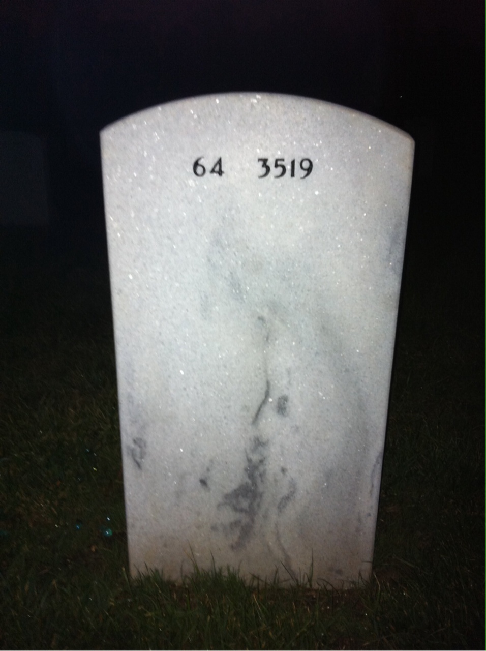 Back of headstone — Wilbert Gist