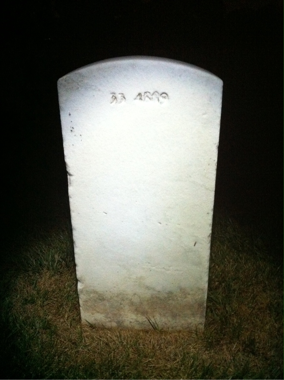 Back of headstone — Hubert Morris