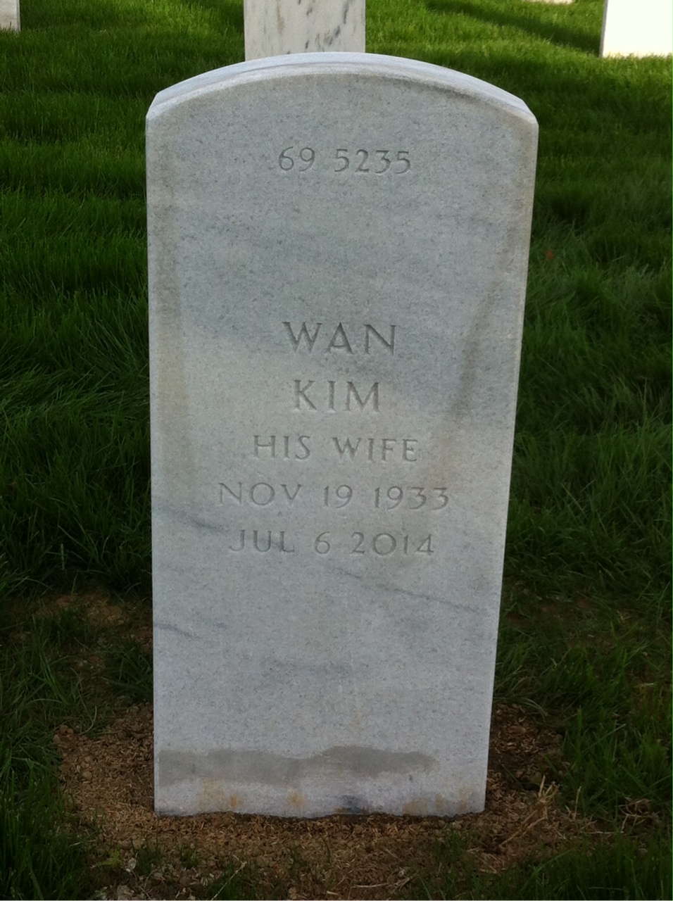Back of headstone — William James Mcgee