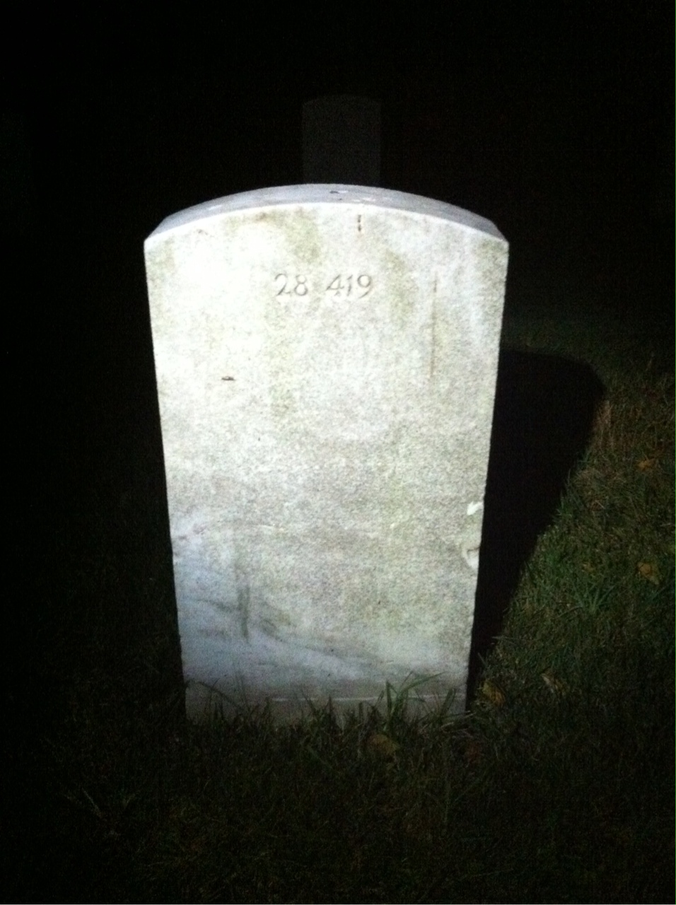 Back of headstone — Frances Adams