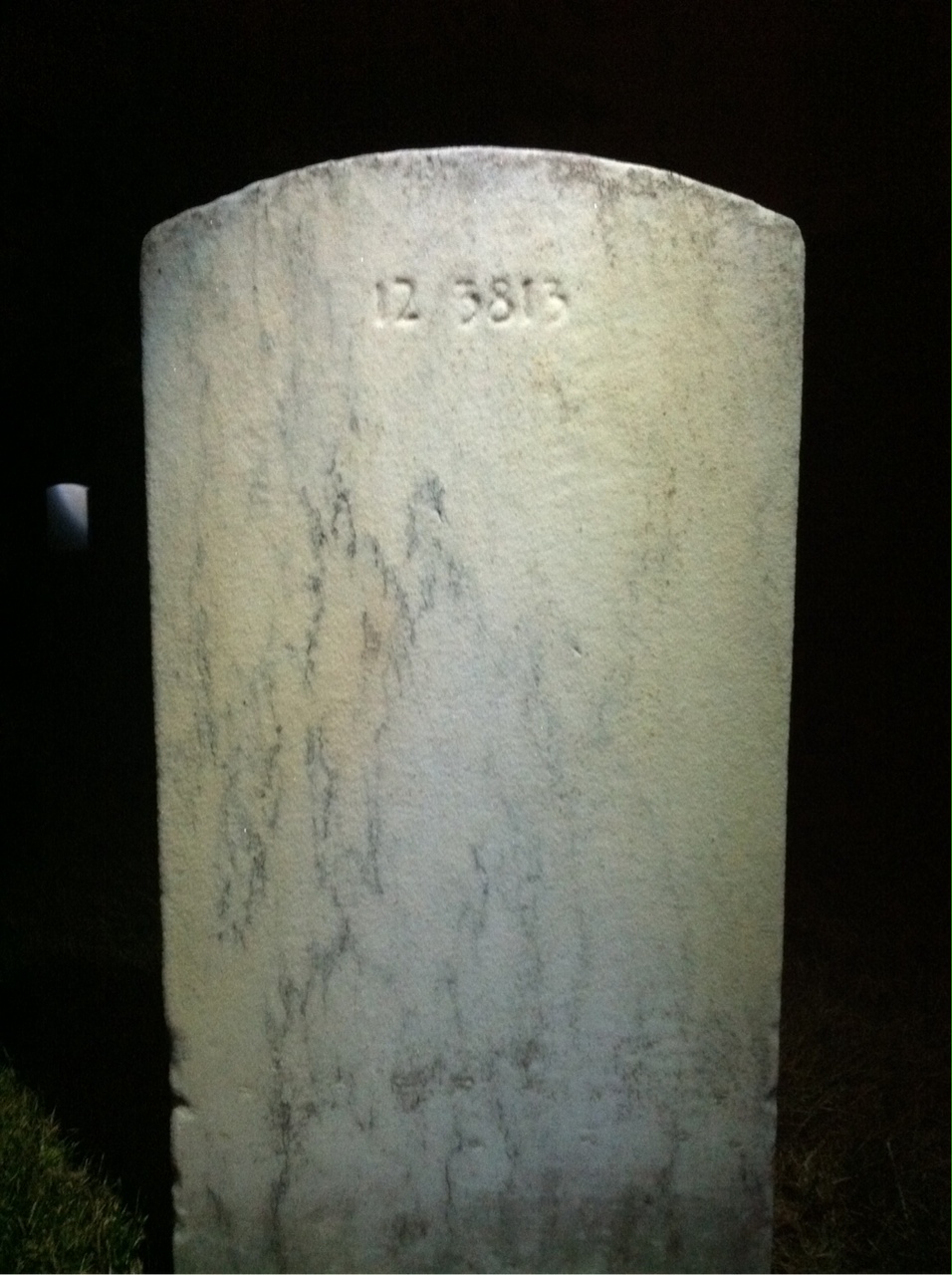 Back of headstone — William H Gue