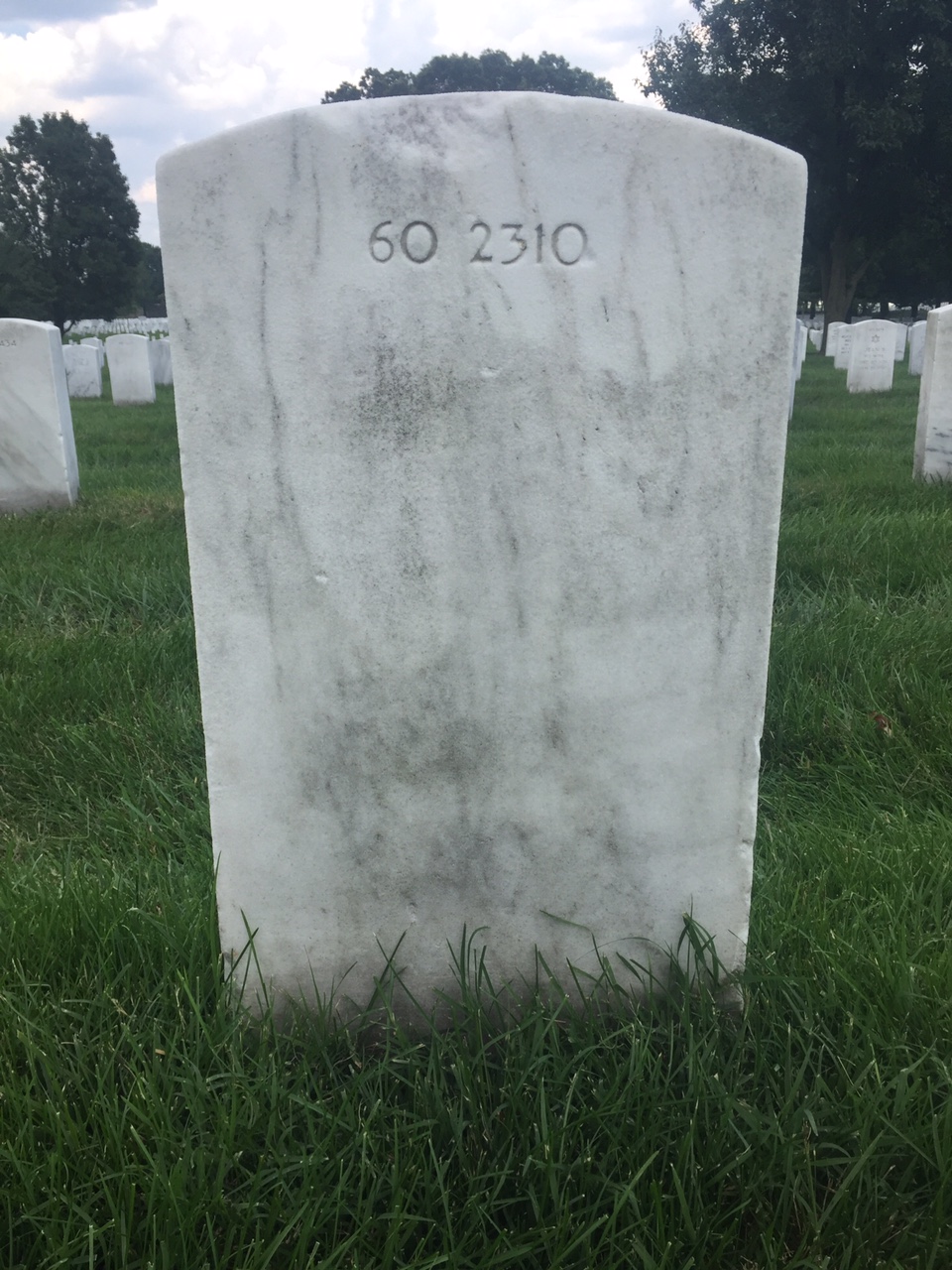 Back of headstone — John Ahrens
