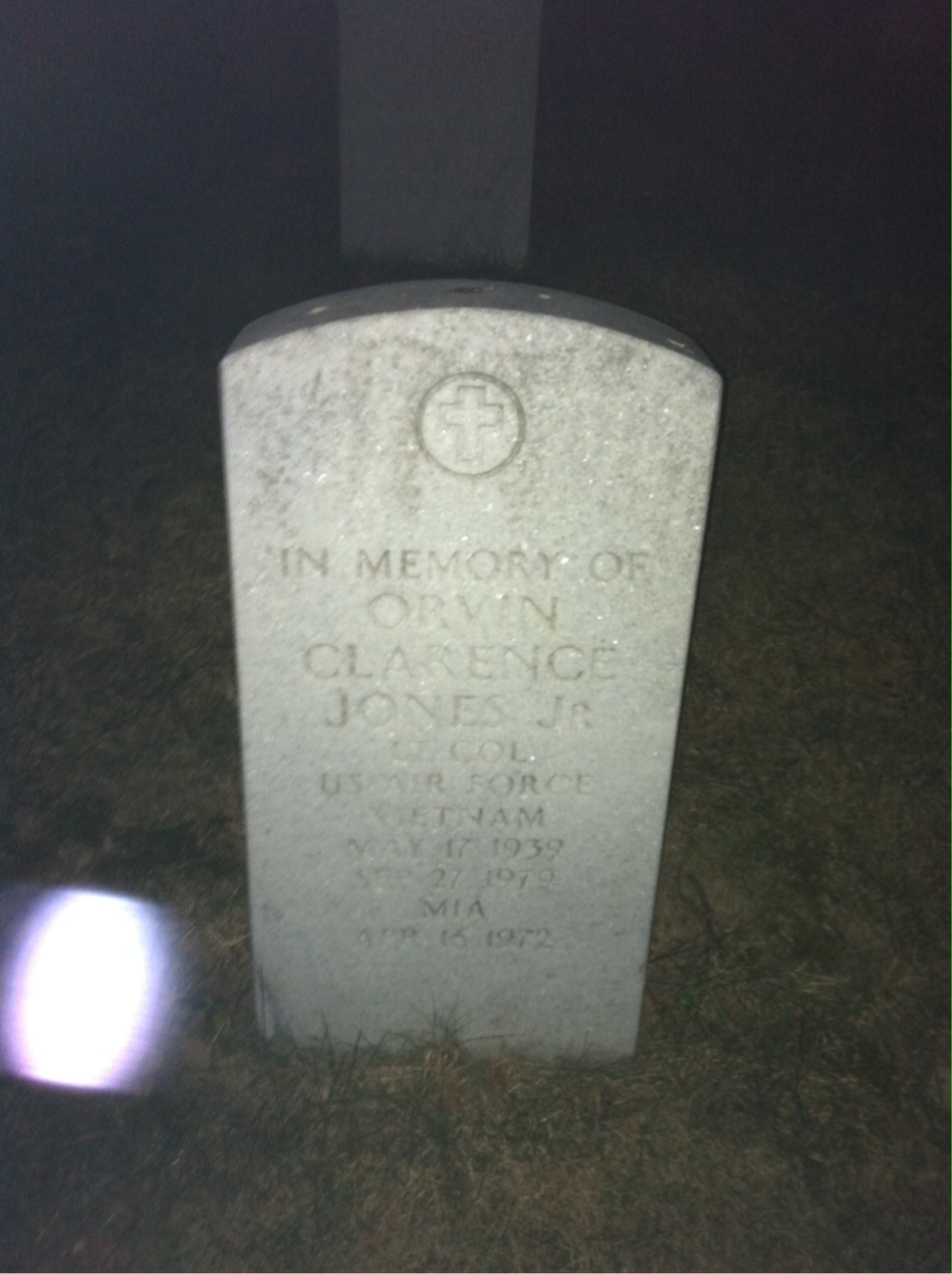 Headstone of Orvin Clarence Jones Jr.