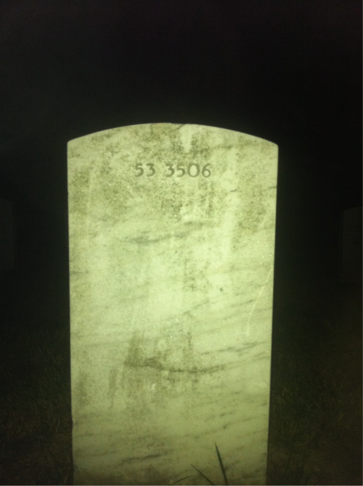 Back of headstone — Paul James Robinson