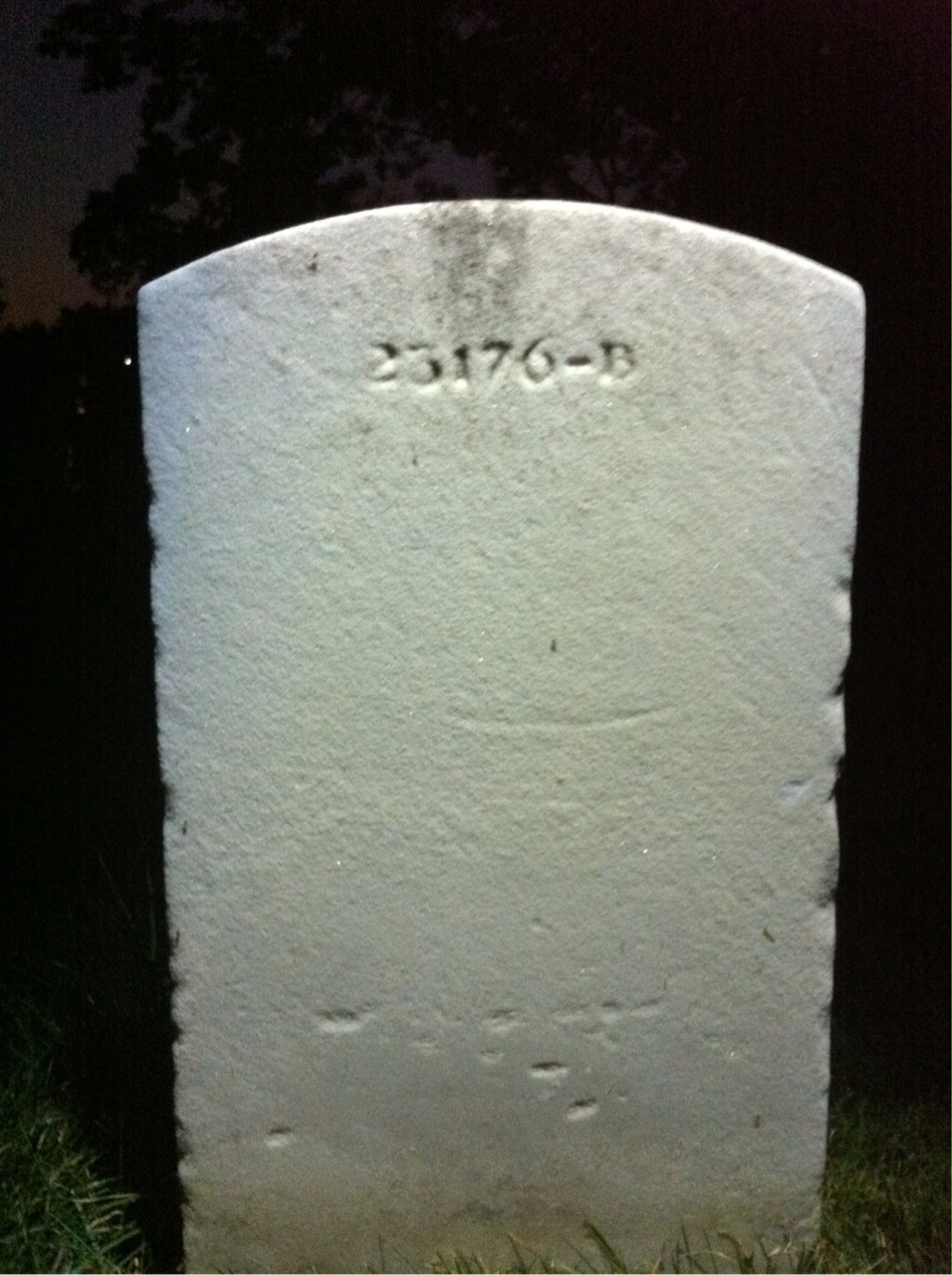Back of headstone — Frank Bradburn