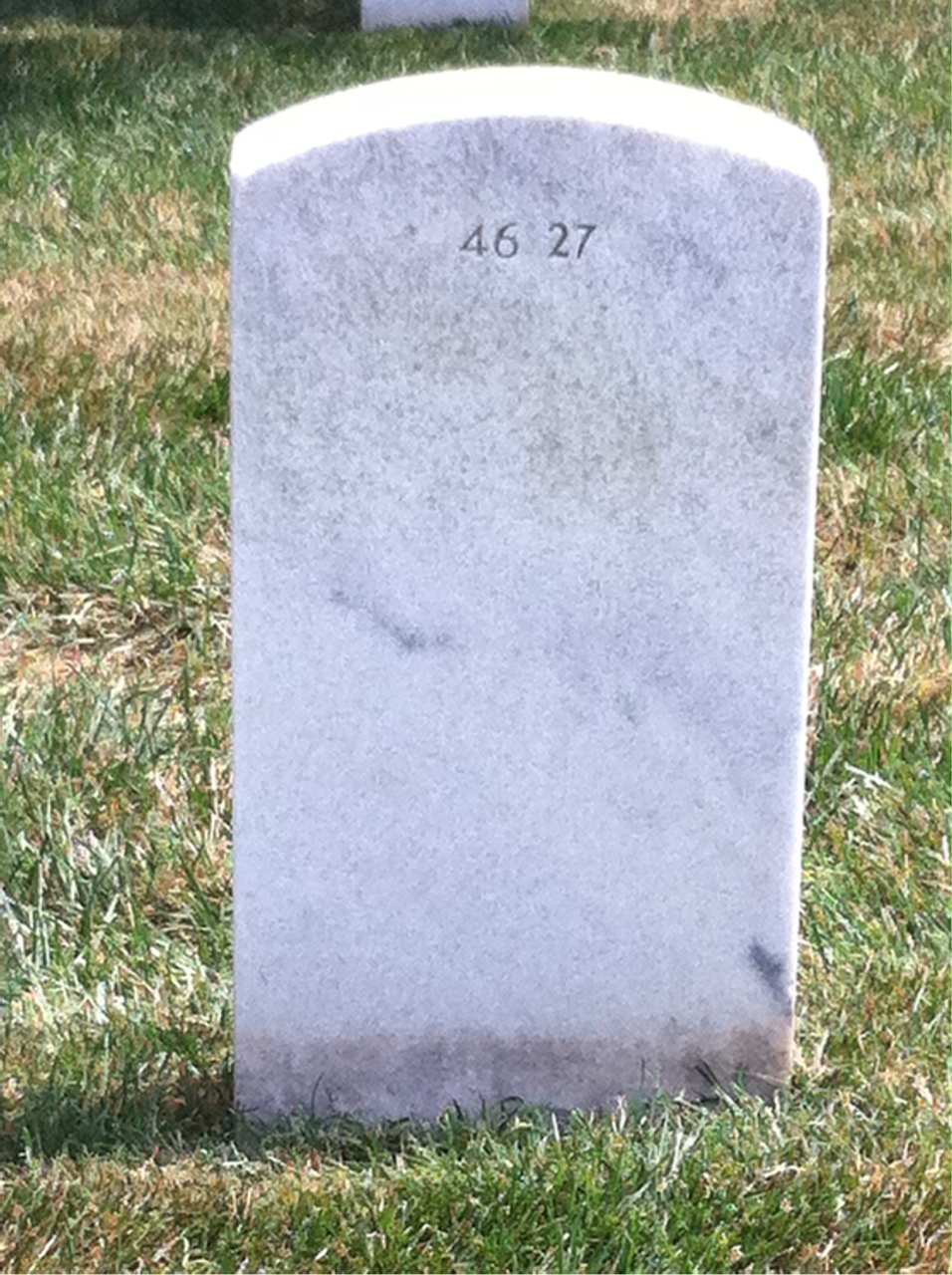 Back of headstone — Carter Allner