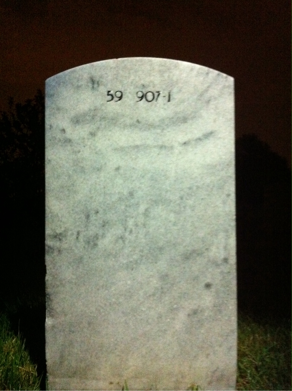 Back of headstone — Willie E Boone