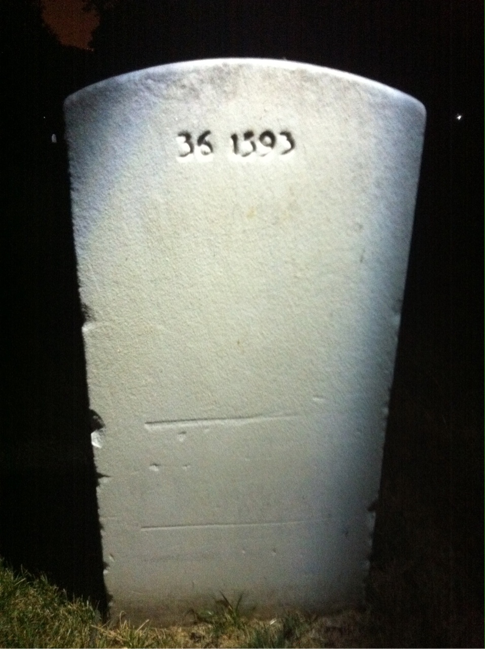 Back of headstone — Heman Allen