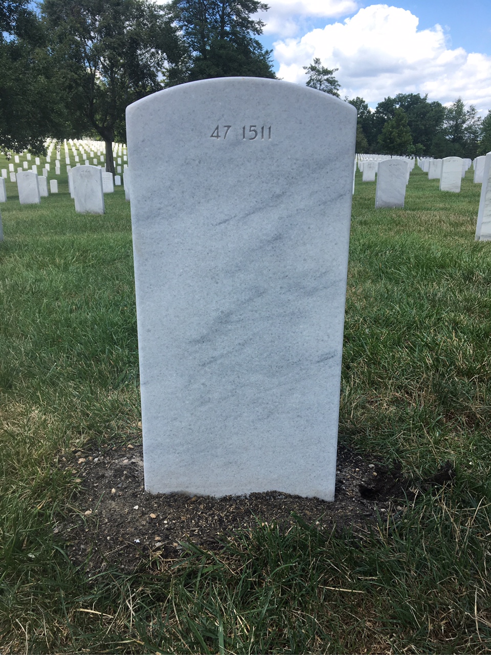 Back of headstone — Russell Anderson
