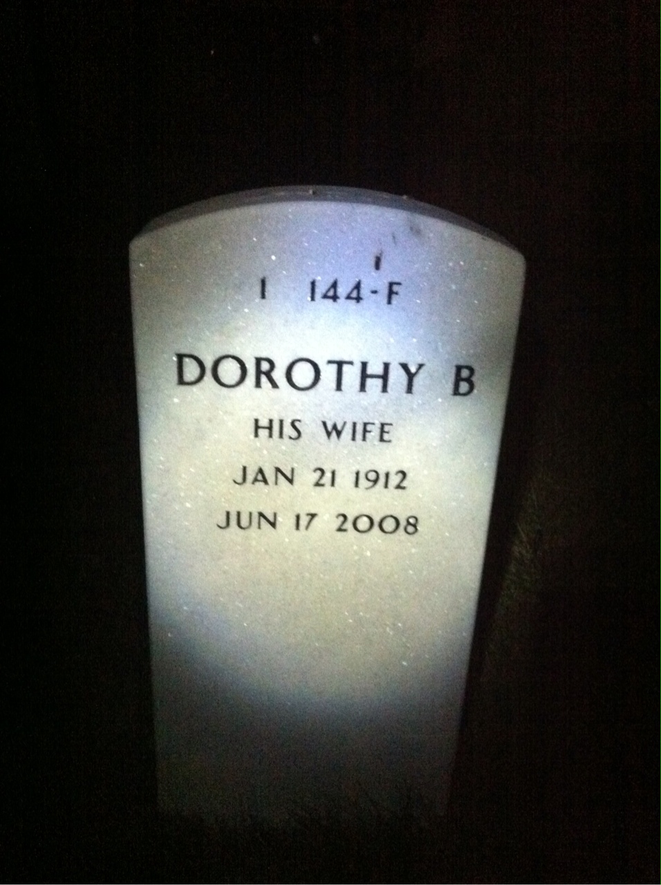 Back of headstone — Harold Donnelly
