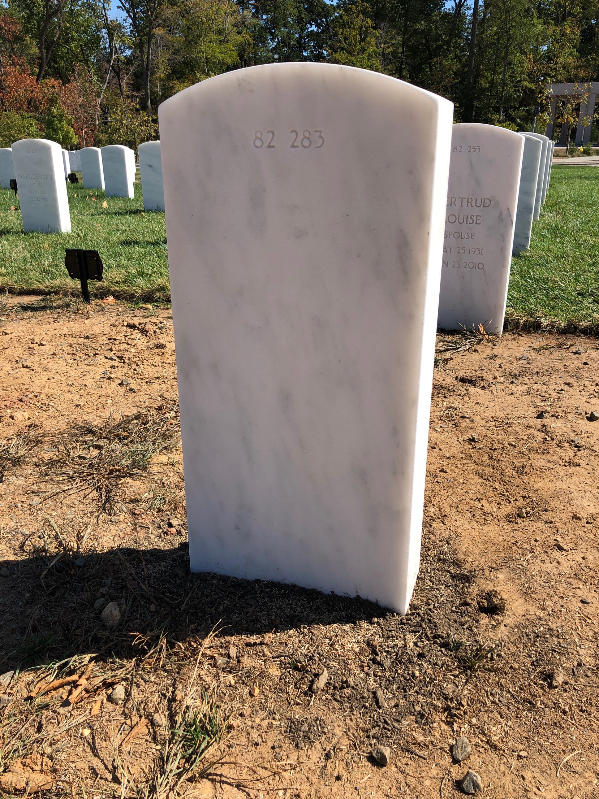 Back of headstone — Shirley Myers Carpenter