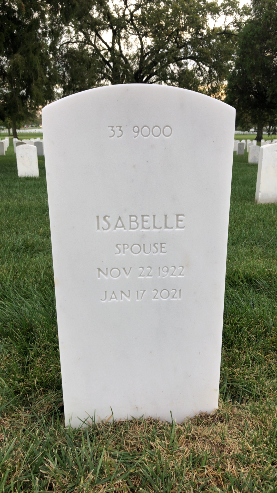 Back of headstone — Thomas E Green