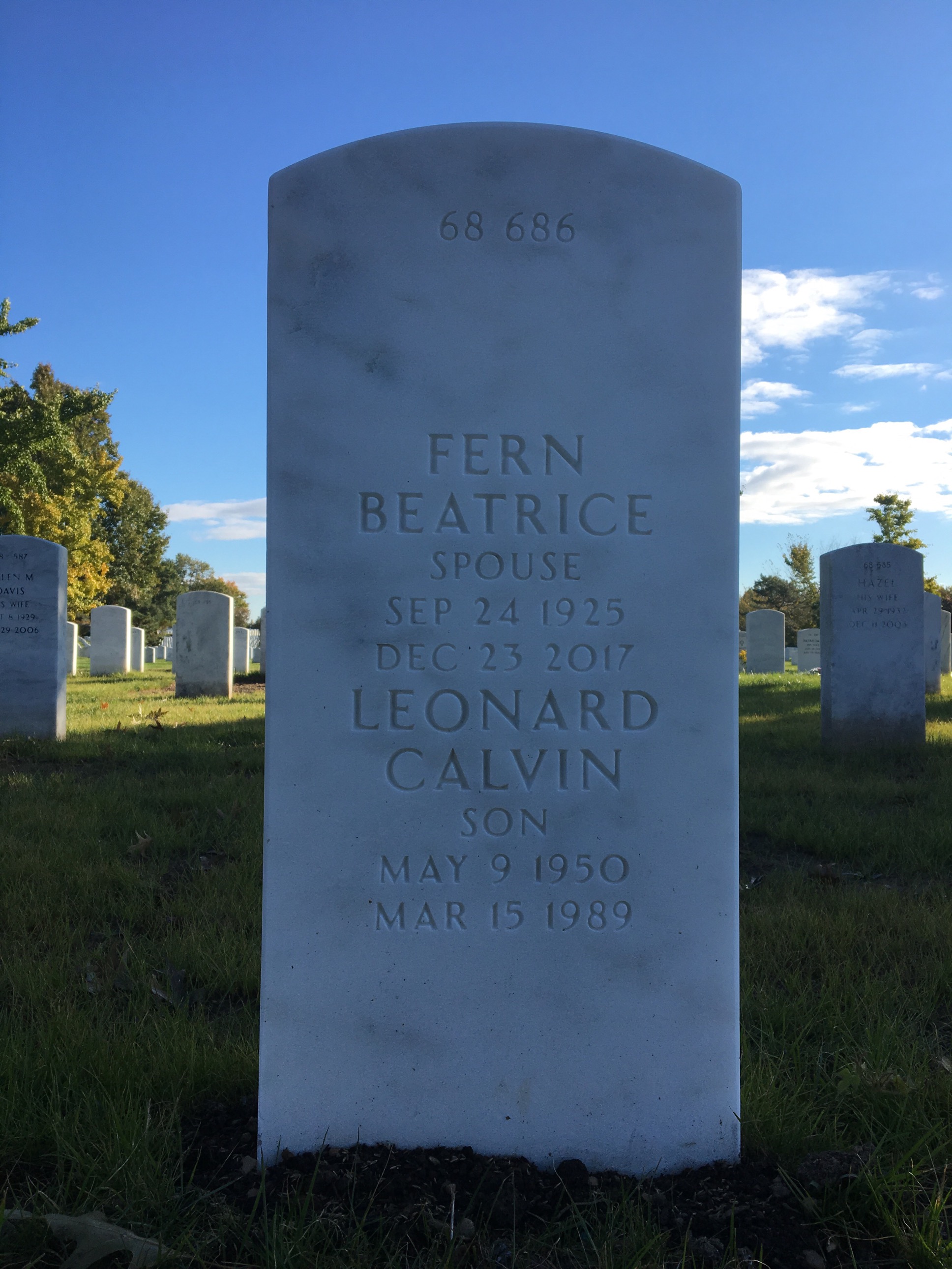 Back of headstone — James Scott