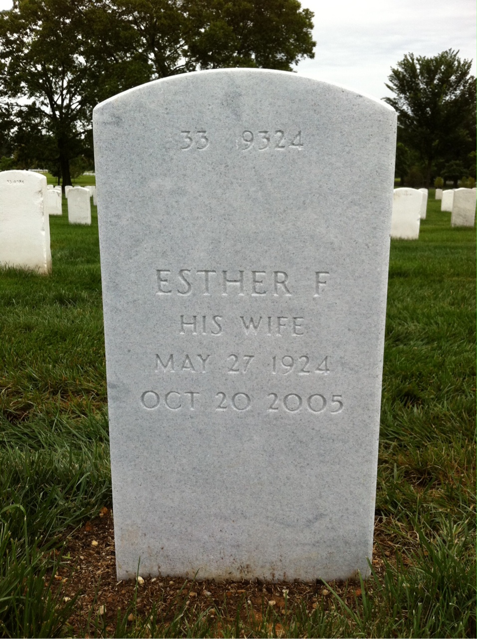 Back of headstone — James Mitchell