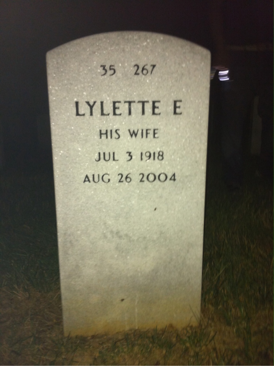 Back of headstone — Albert Woods