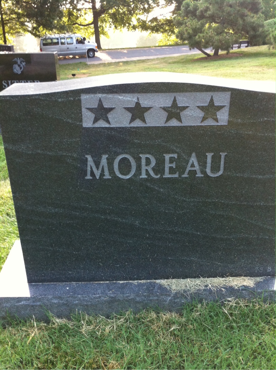 Back of headstone — Arthur Moreau