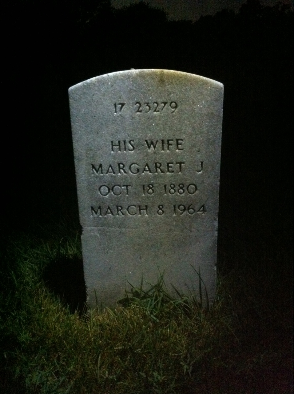 Back of headstone — George Moran