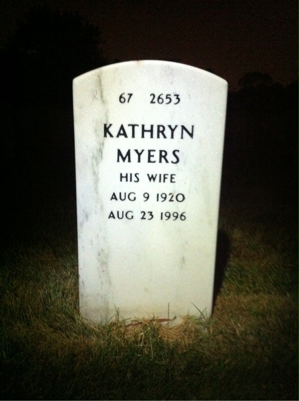 Back of headstone — James Michener