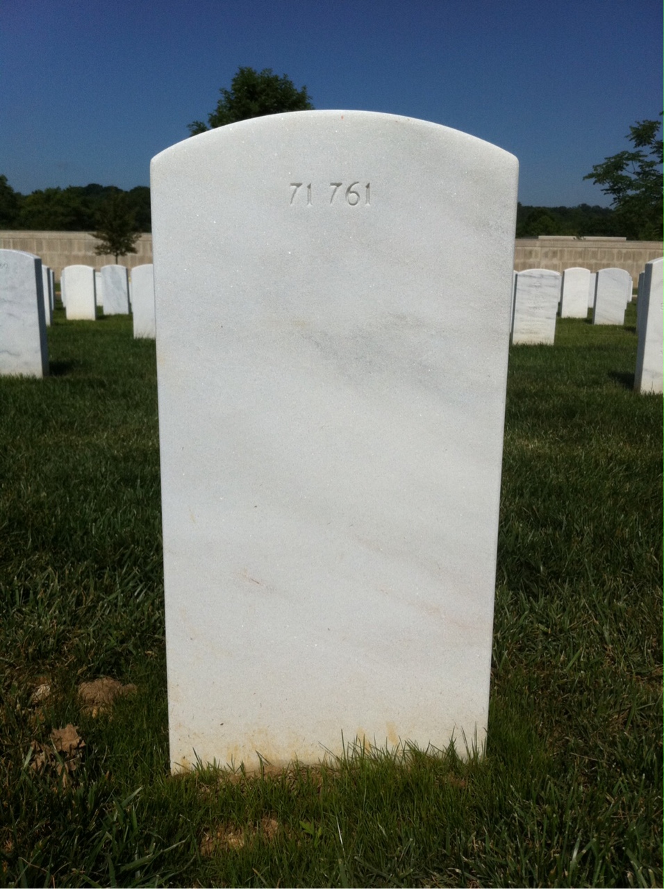 Back of headstone — William A Idema