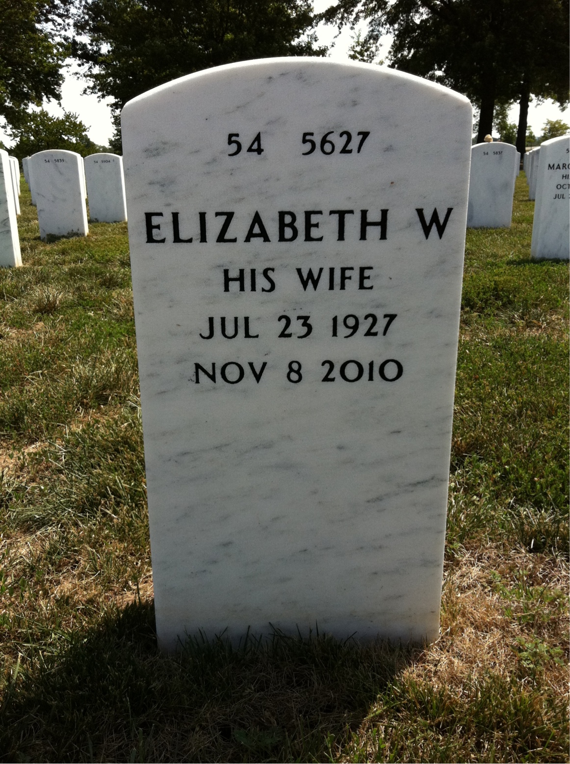 Back of headstone — Walter Hall
