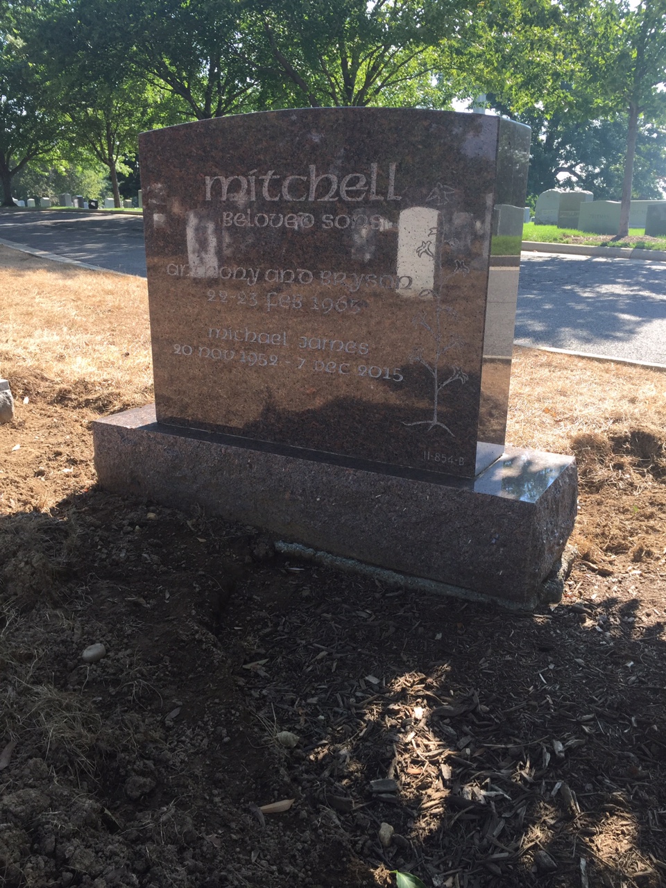 Back of headstone — Thomas Mitchell
