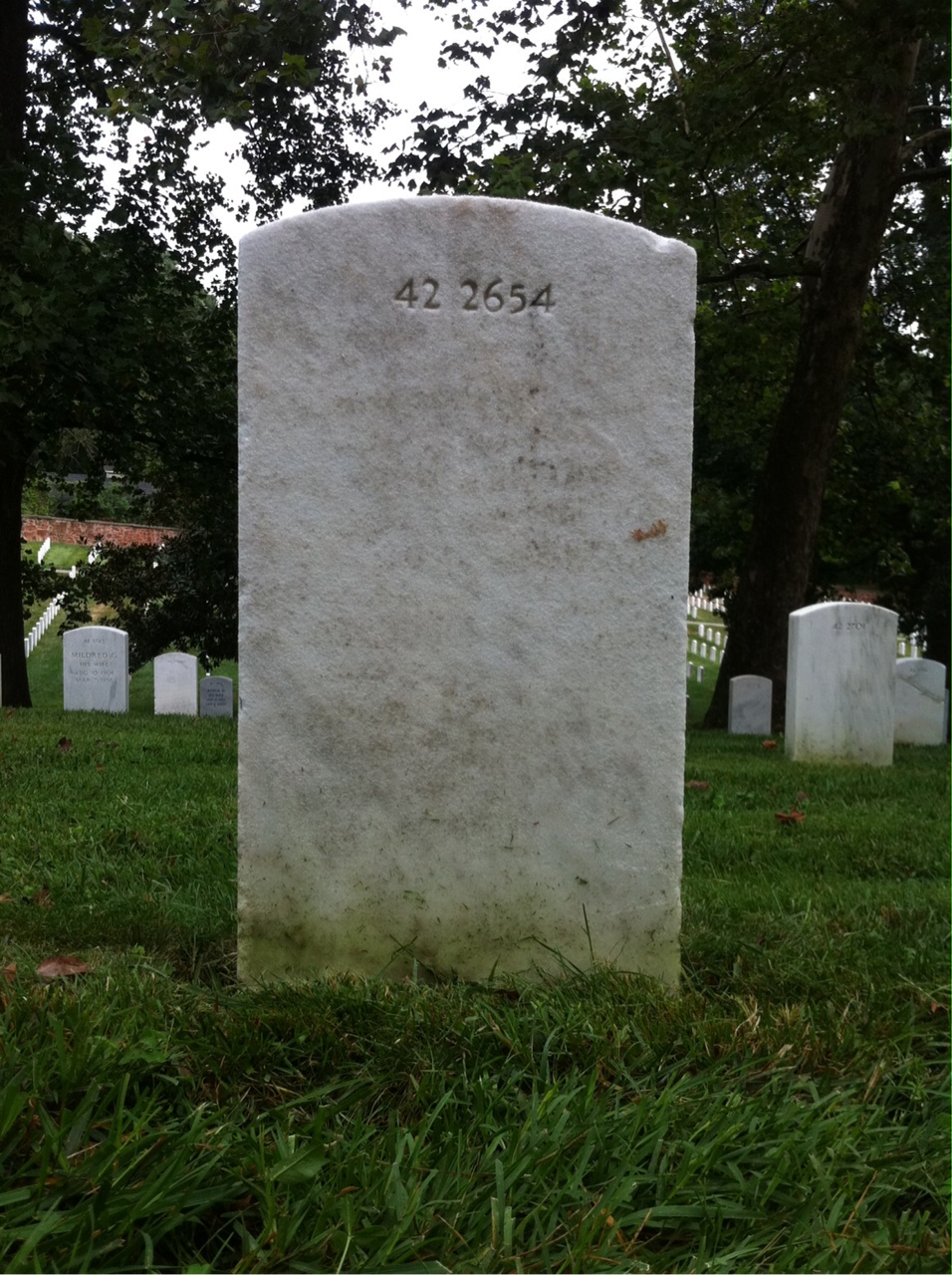 Back of headstone — Joe Myrick