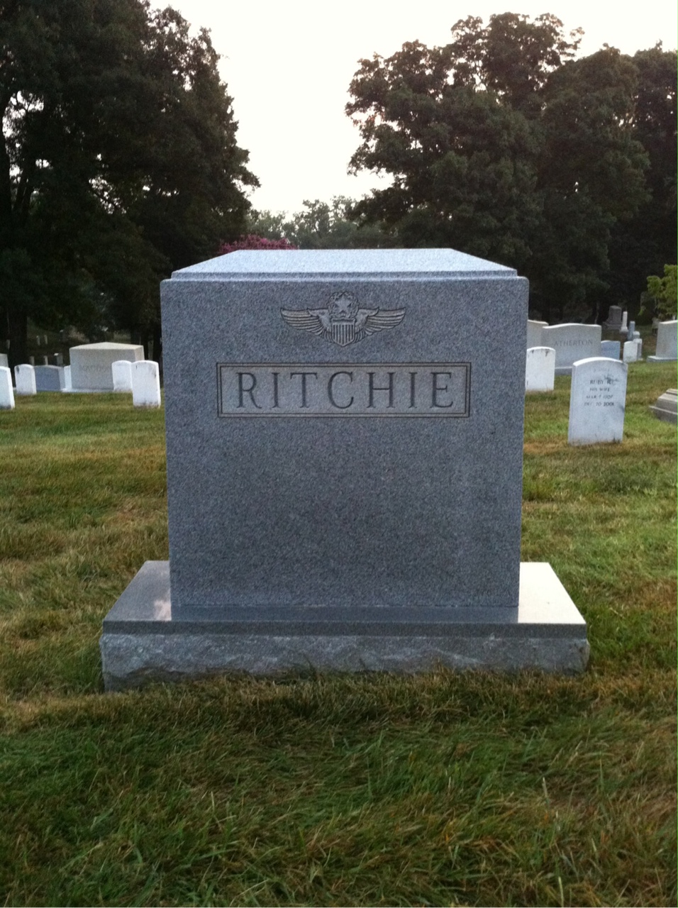 Back of headstone — William Ritchie