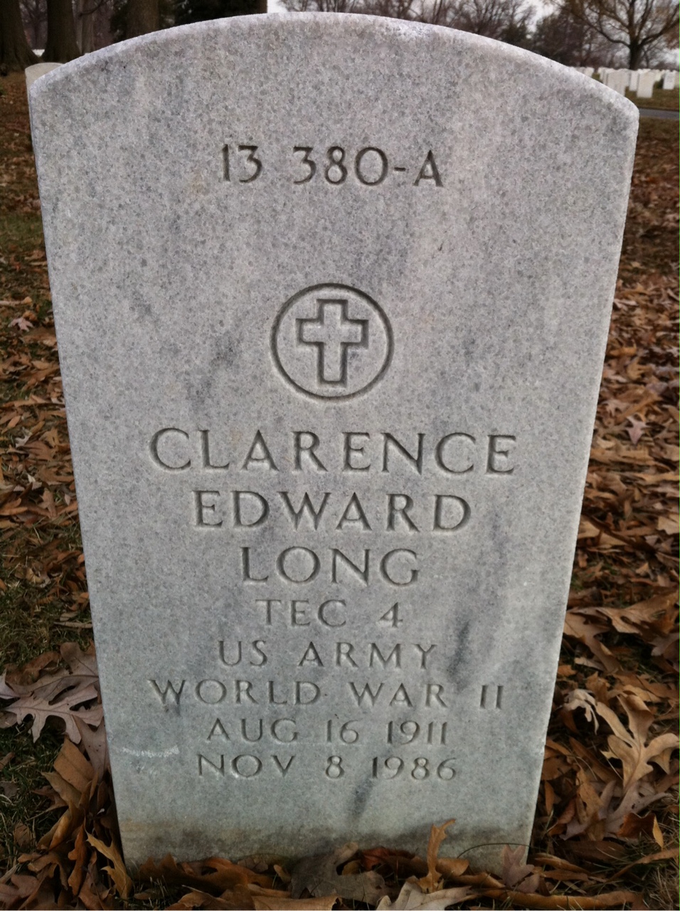 Back of headstone — Agnes Long