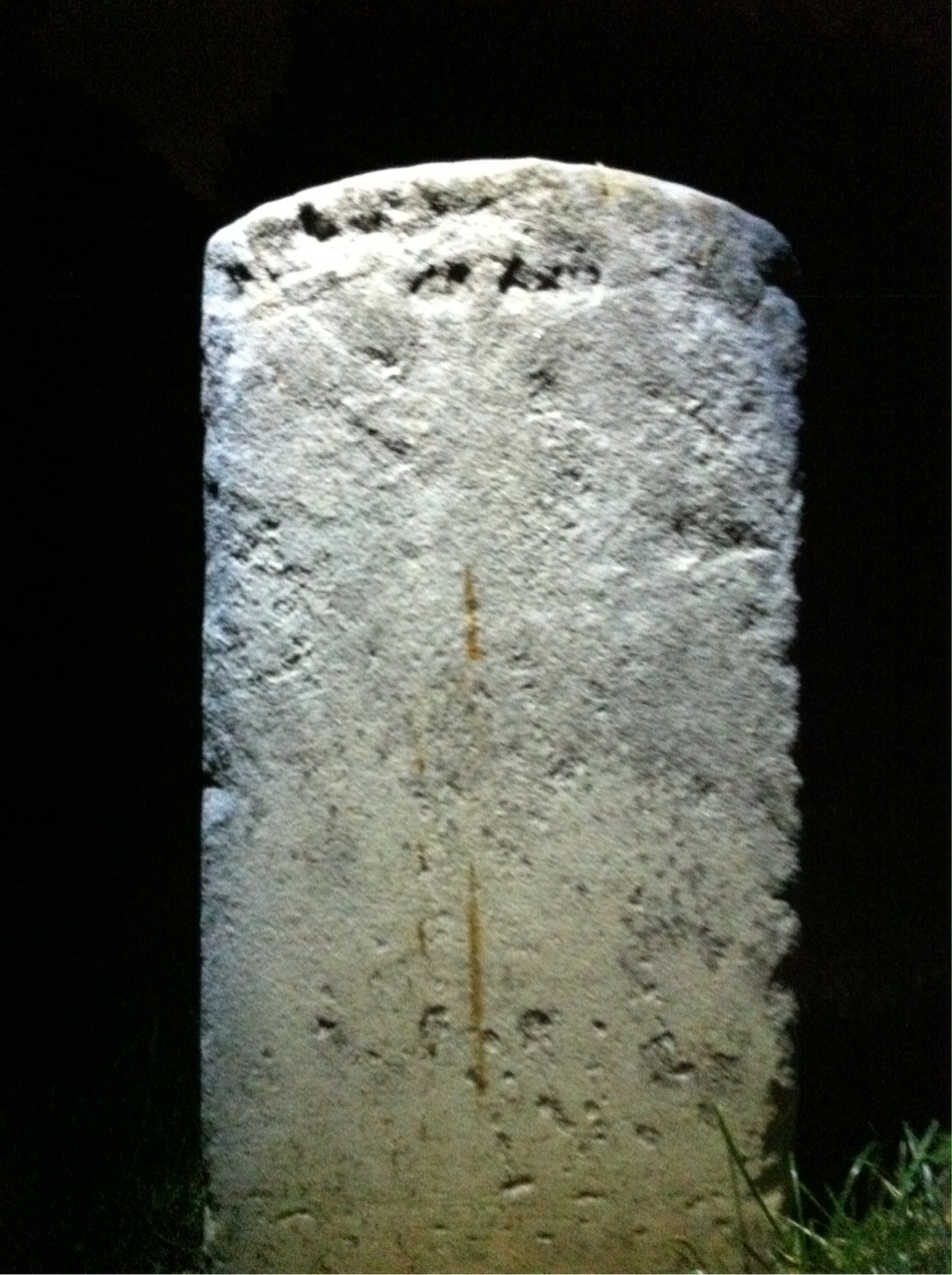 Back of headstone — Perry Mitchell
