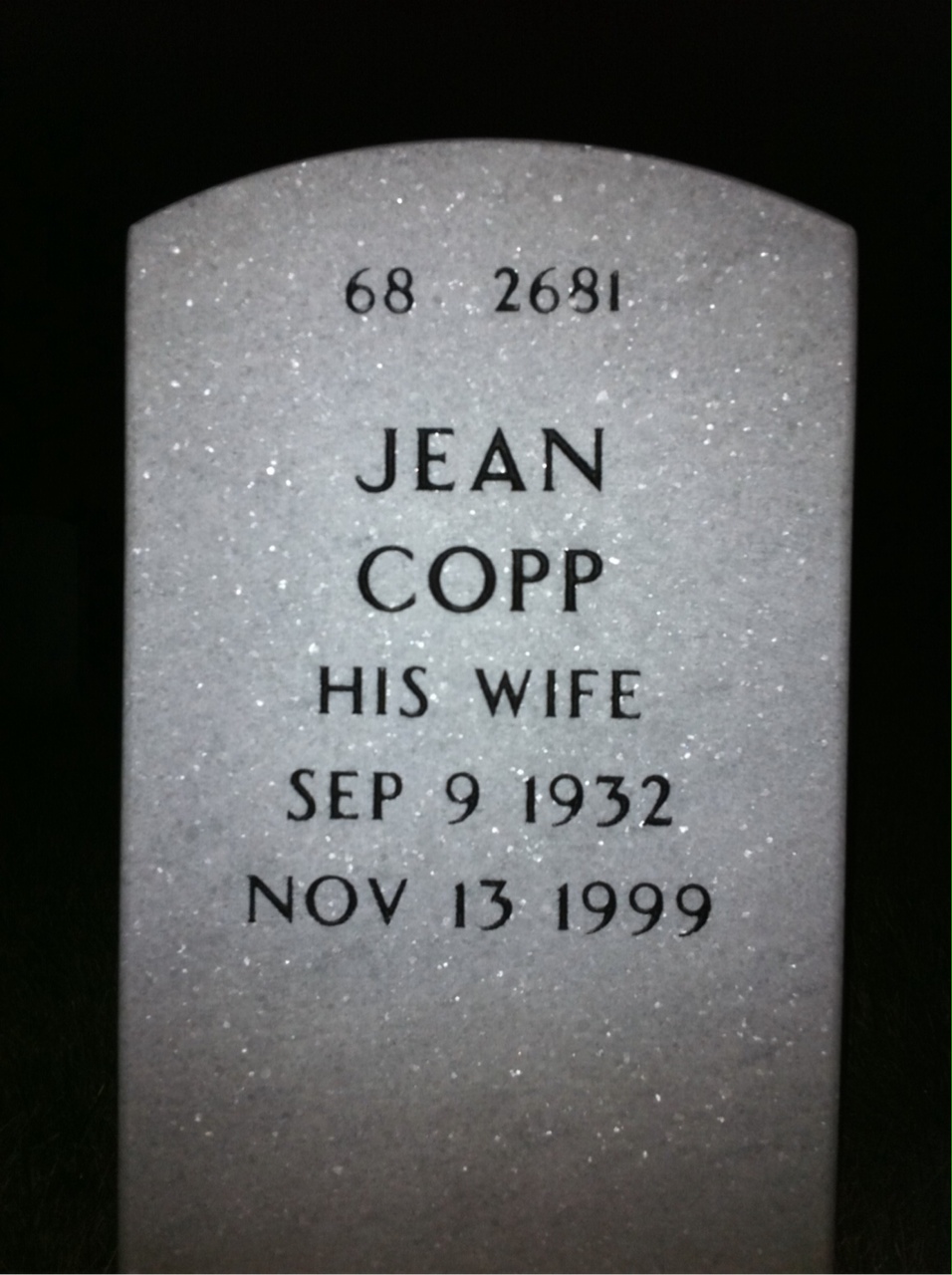 Back of headstone — Charles Geoly